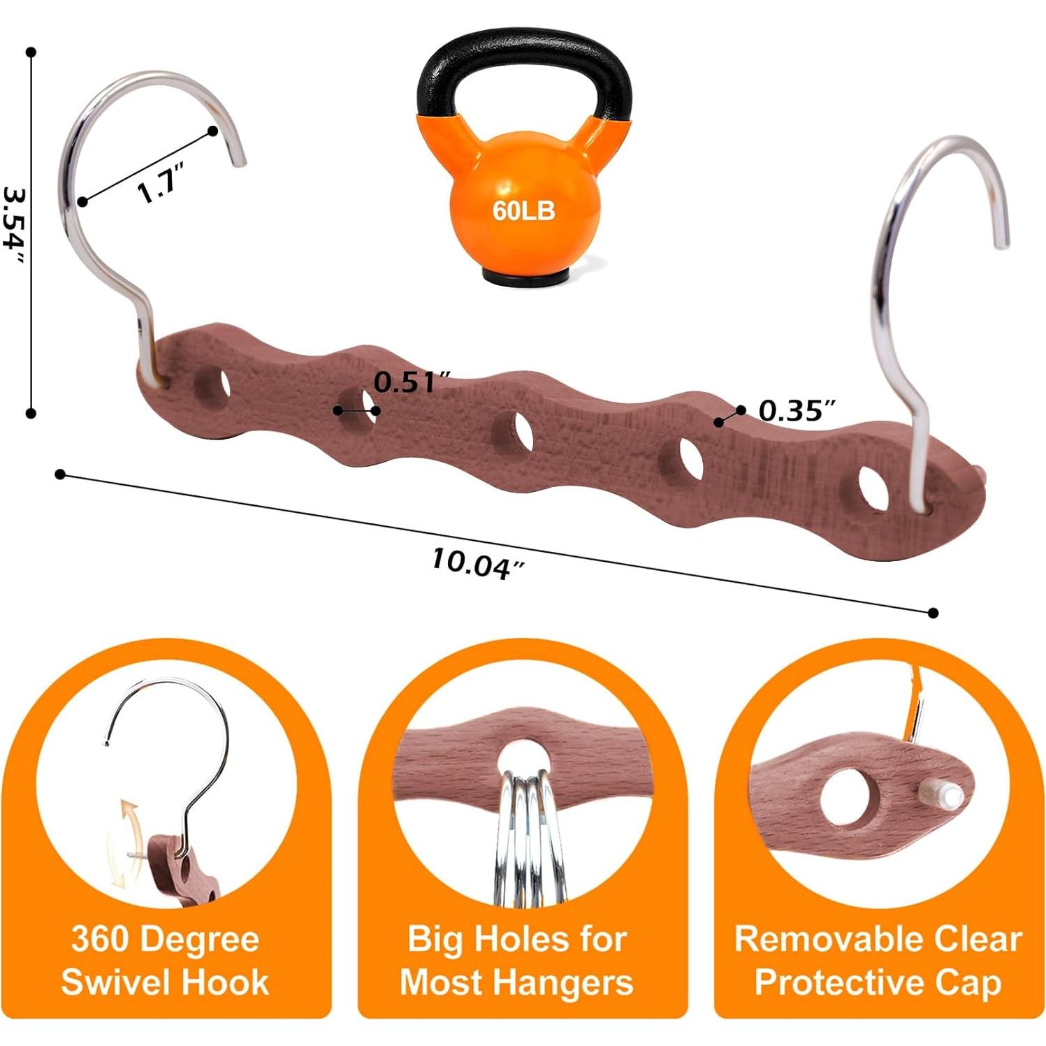 Perchas de Madera HEYHOUSE 6 Pzas Alta Resistencia 27.2kg