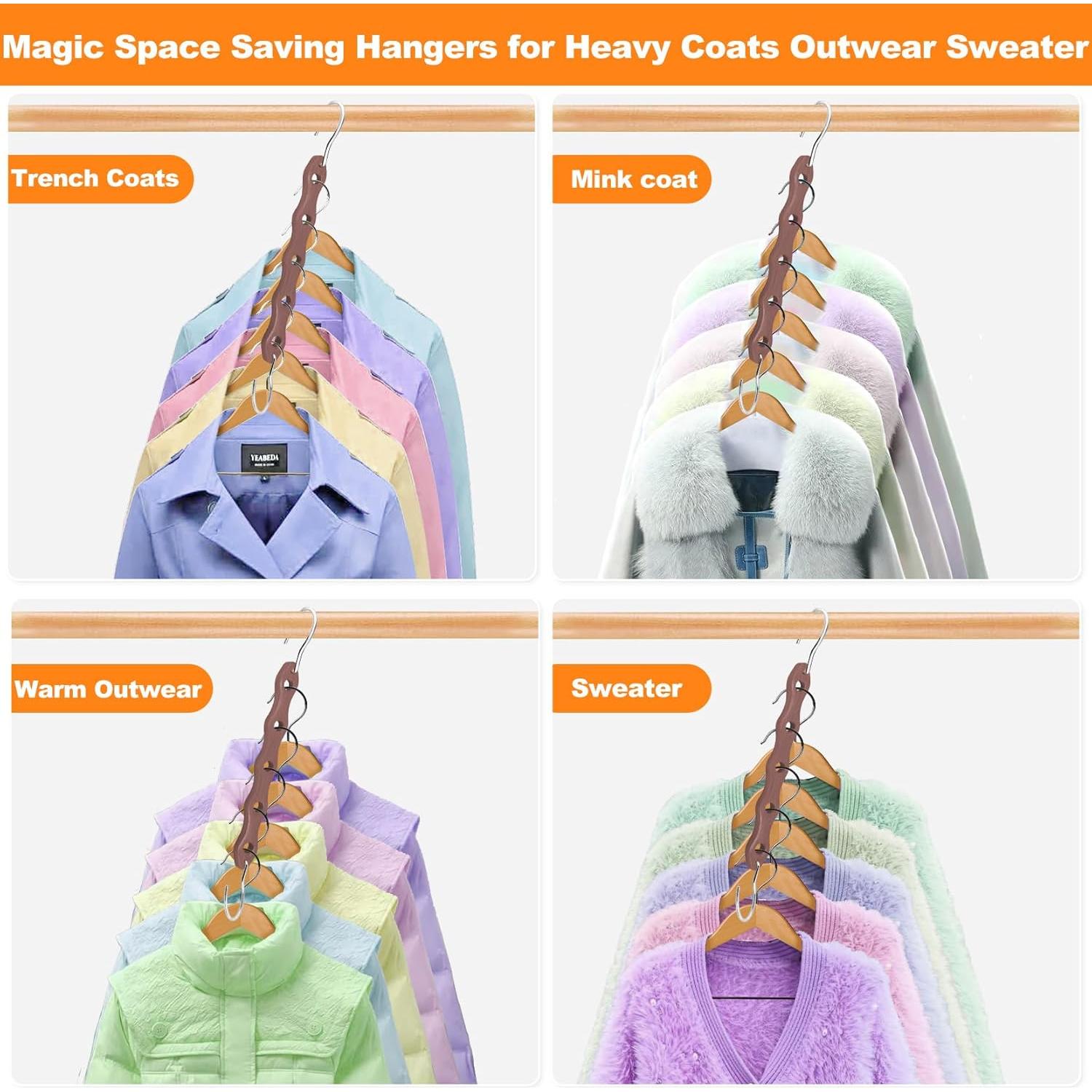 Perchas de Madera HEYHOUSE 6 Pzas Alta Resistencia 27.2kg