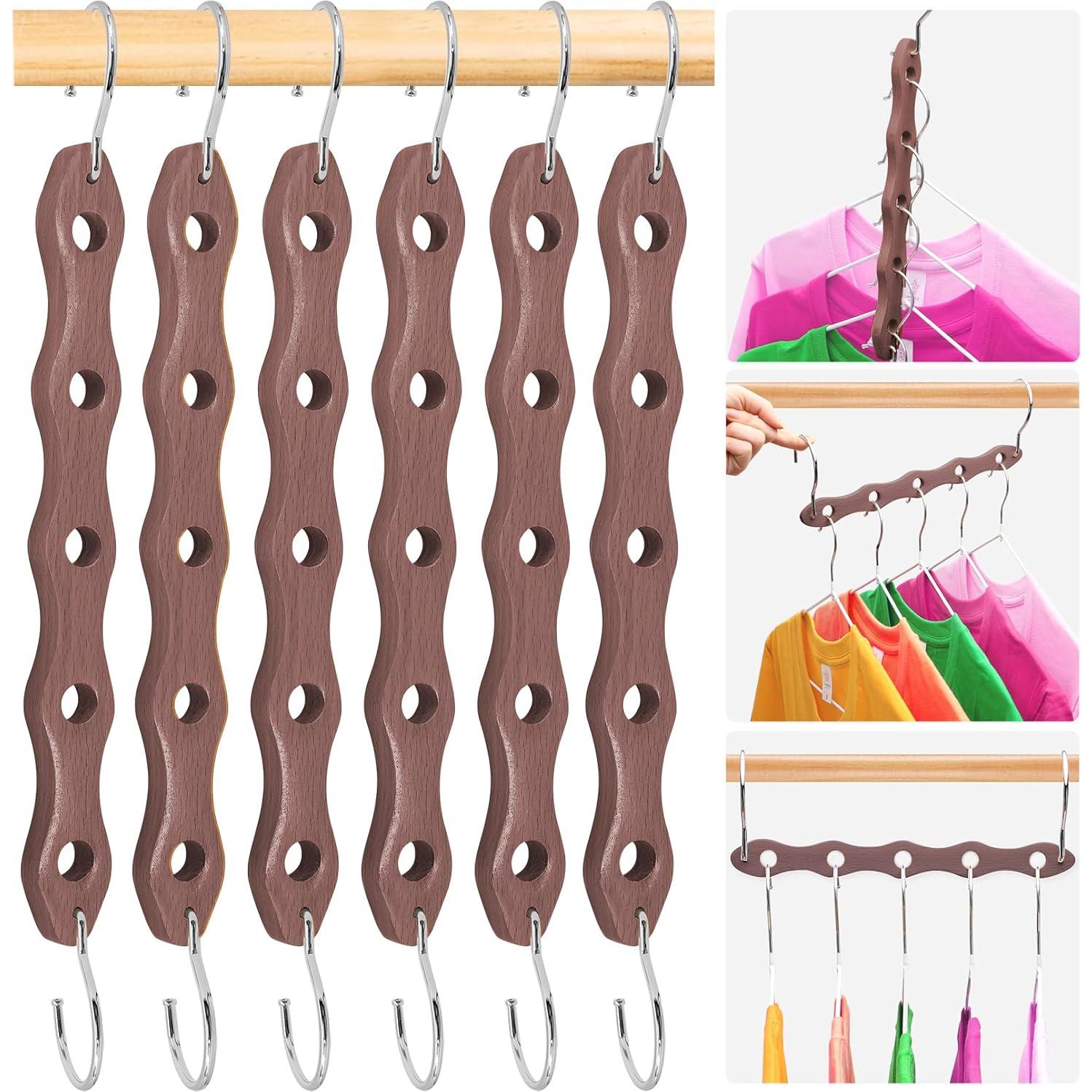 Perchas de Madera HEYHOUSE 6 Pzas Alta Resistencia 27.2kg