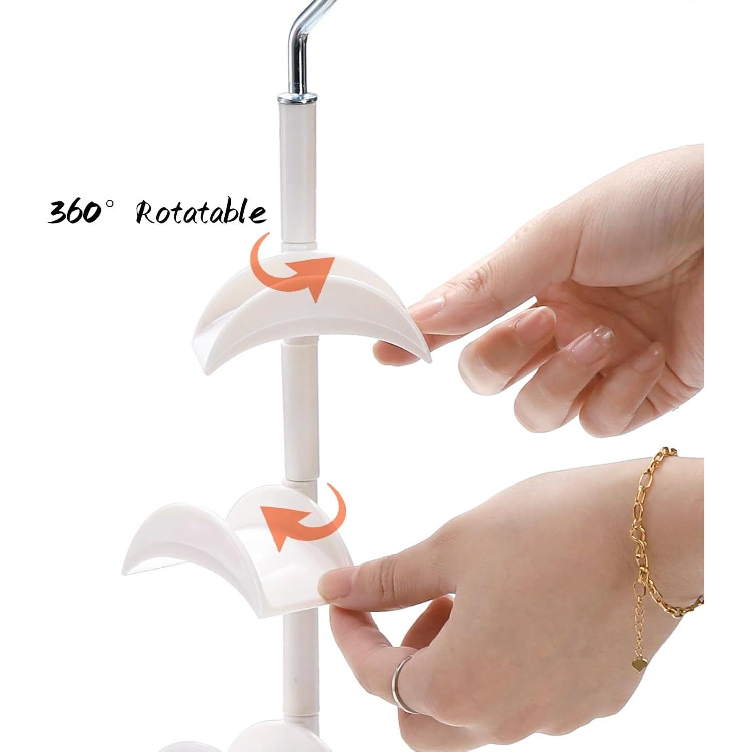 Soporte para Bolsos Lyellfe 3 Piezas Rotable 360° Blanco