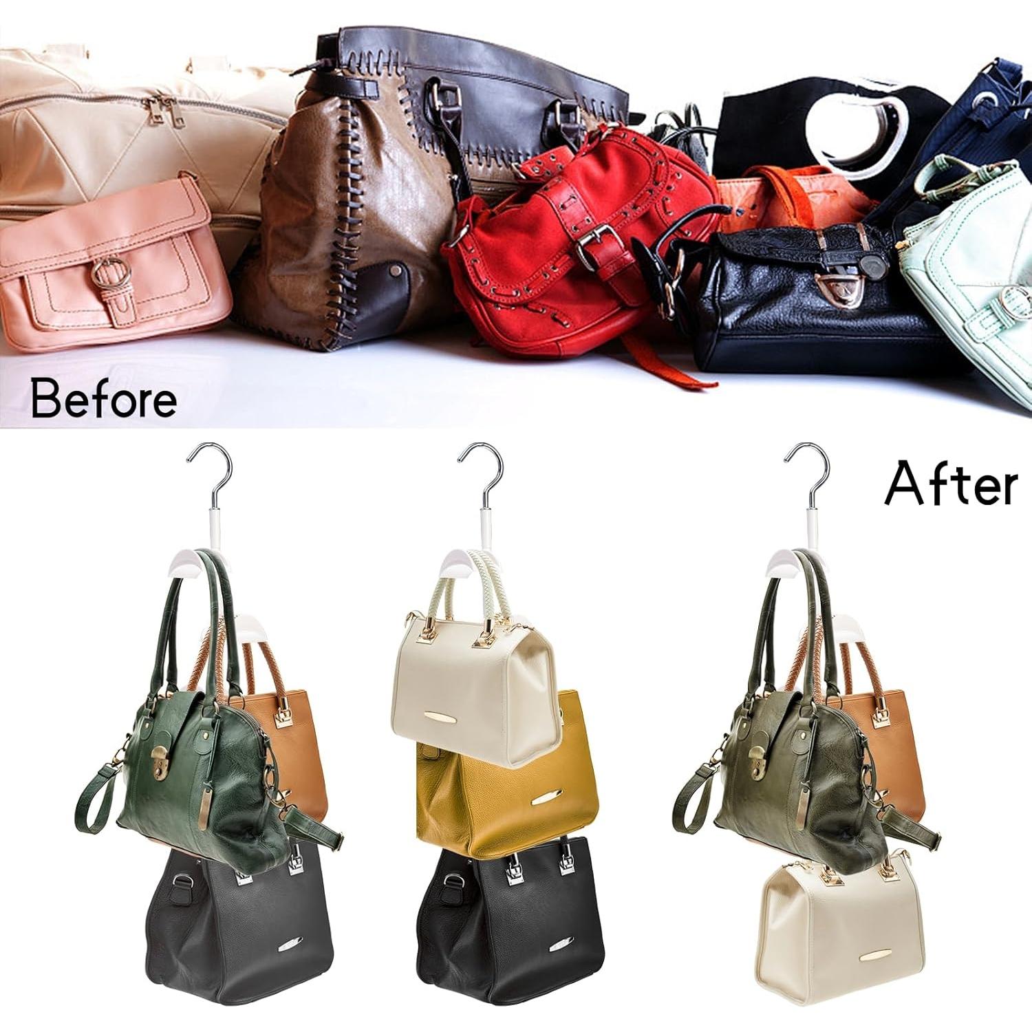 Soporte para Bolsos Lyellfe 3 Piezas Rotable 360° Blanco