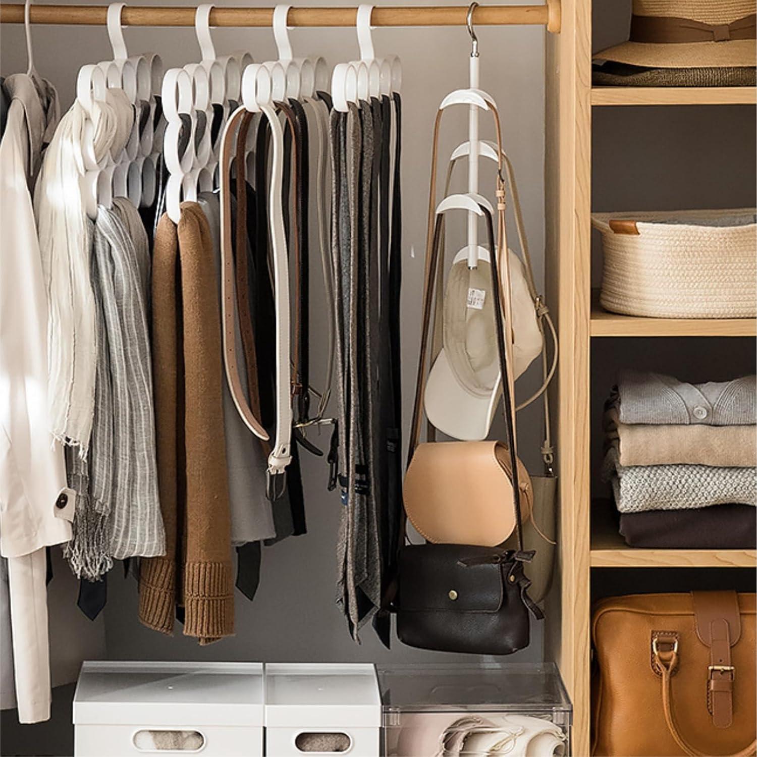 Soporte para Bolsos Lyellfe 3 Piezas Rotable 360° Blanco