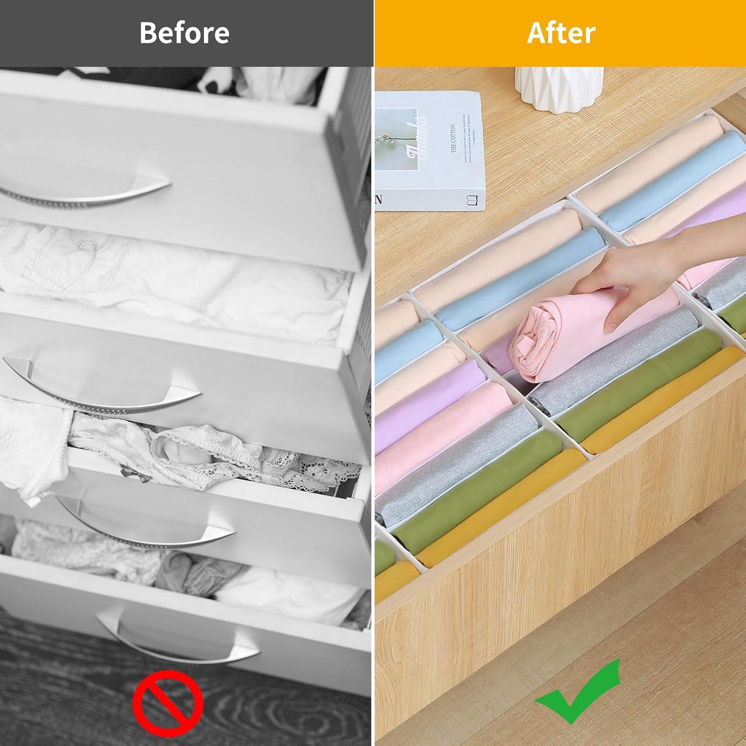 4 Organizadores de Cajón para Camisetas Remittur - Blanco