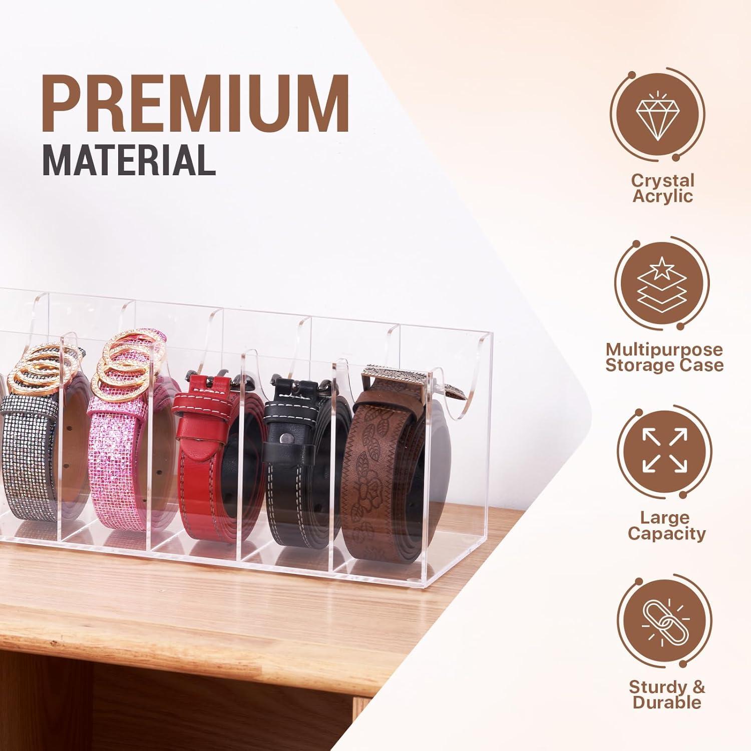 Organizador Acrílico JolyBay para Cinturones - 7 Compartimentos