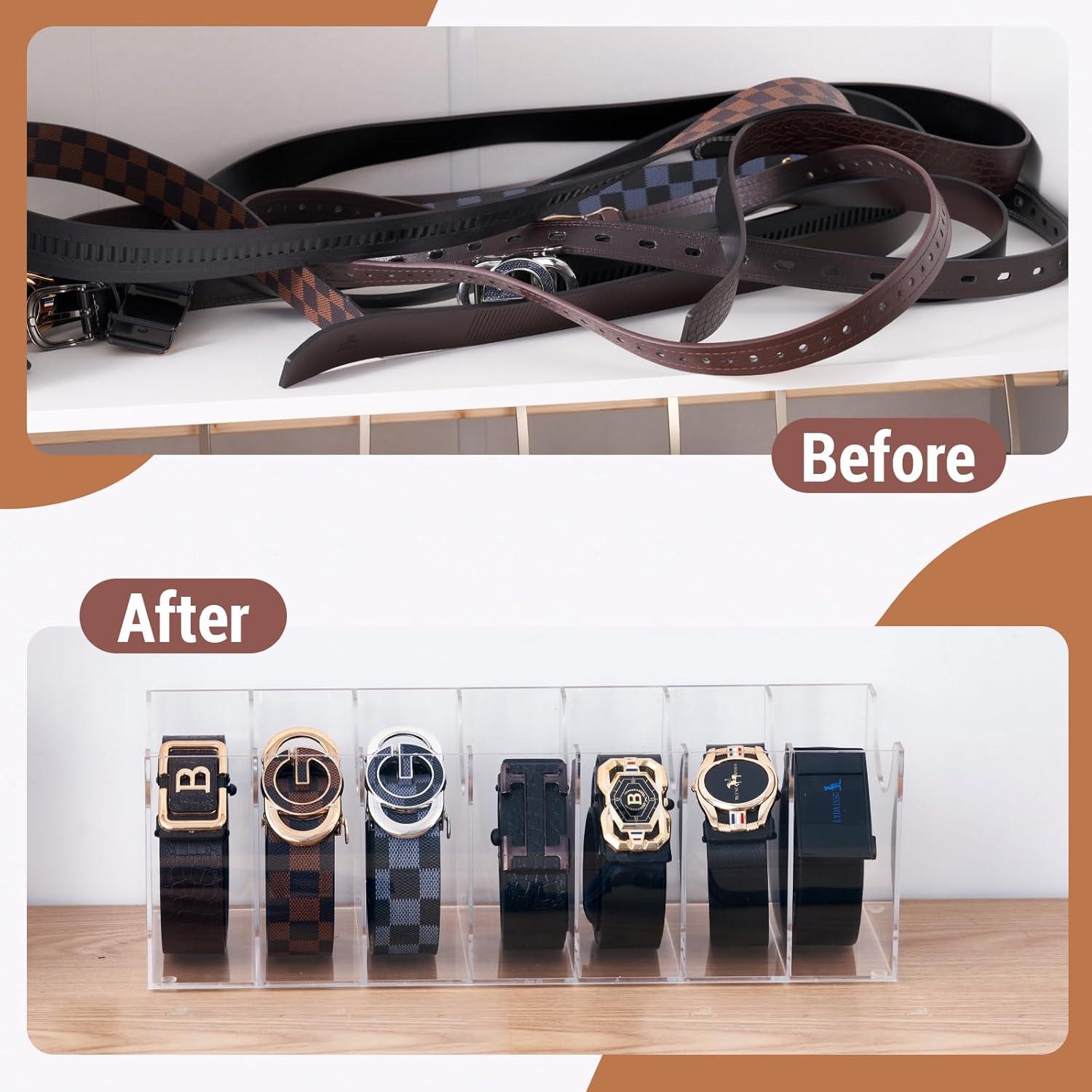 Organizador Acrílico JolyBay para Cinturones - 7 Compartimentos