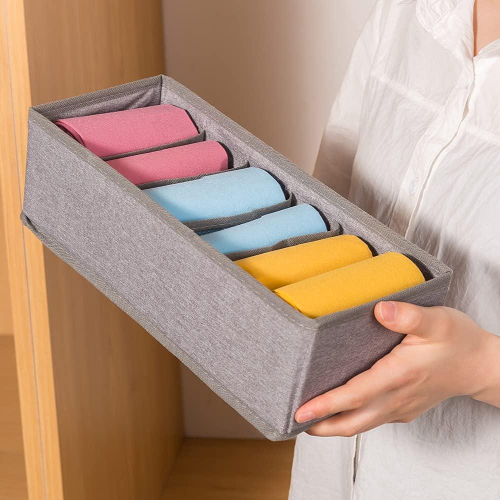 Organizador de Cajones Qozary 3 Pack 6 Celdas Plegable Gris