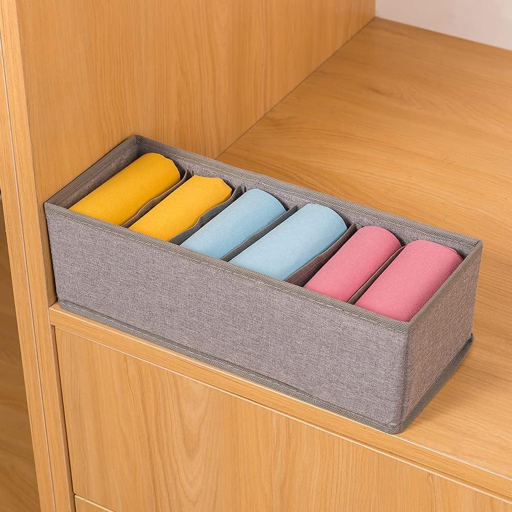 Organizador de Cajones Qozary 3 Pack 6 Celdas Plegable Gris