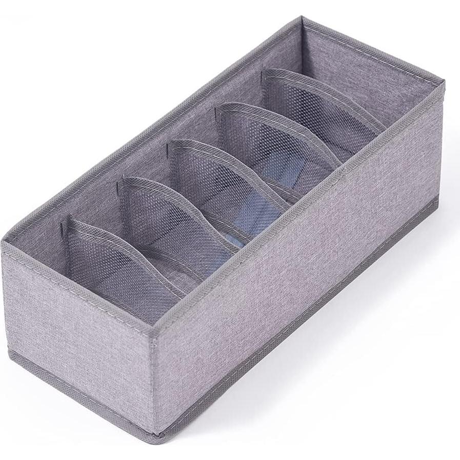 Organizador de Cajones Qozary 3 Pack 6 Celdas Plegable Gris