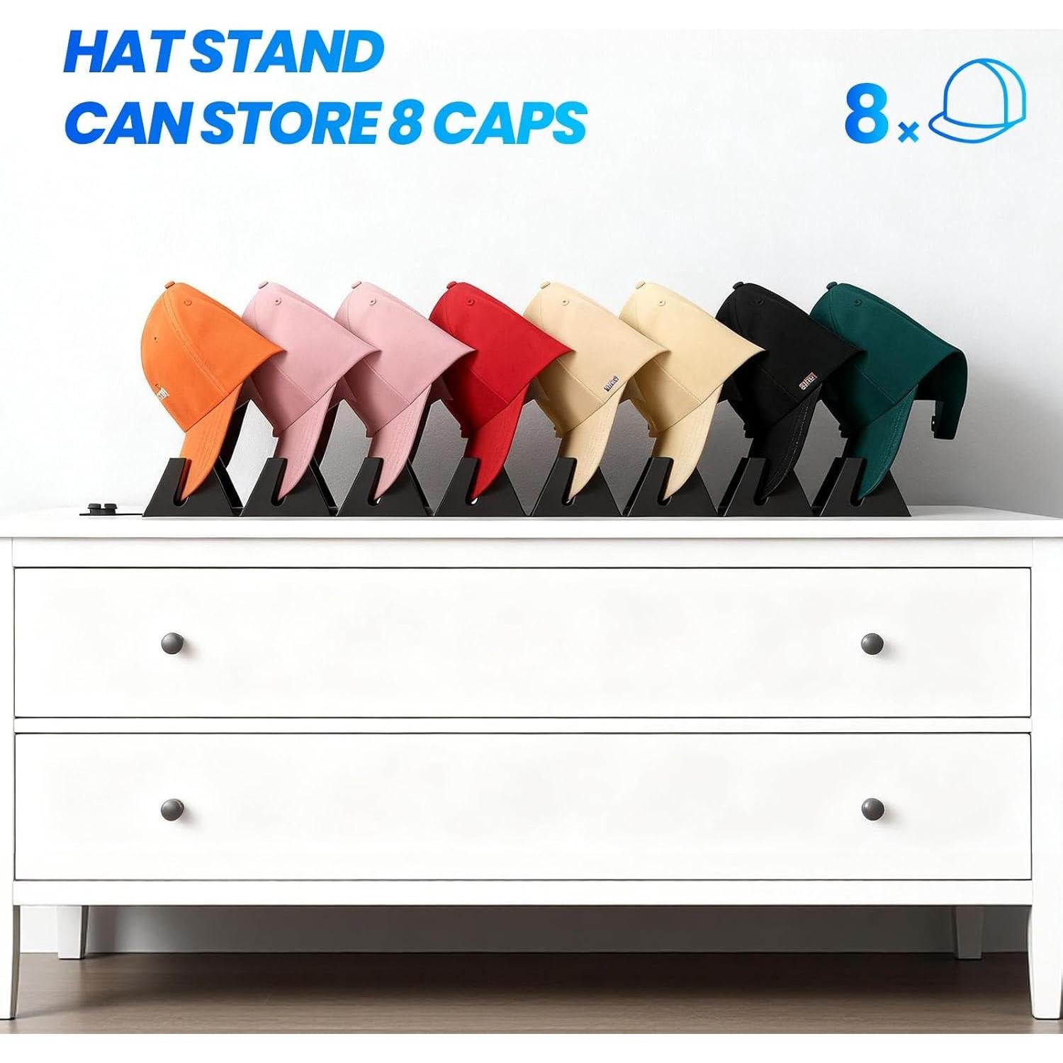 Organizador de Gorras REIKIYA Soporte de Silicona para 8 Gorras