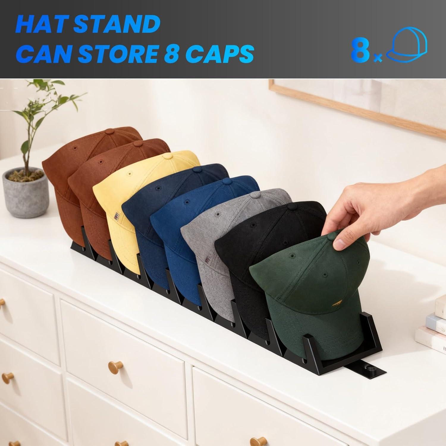 Organizador de Gorras REIKIYA Soporte de Silicona para 8 Gorras