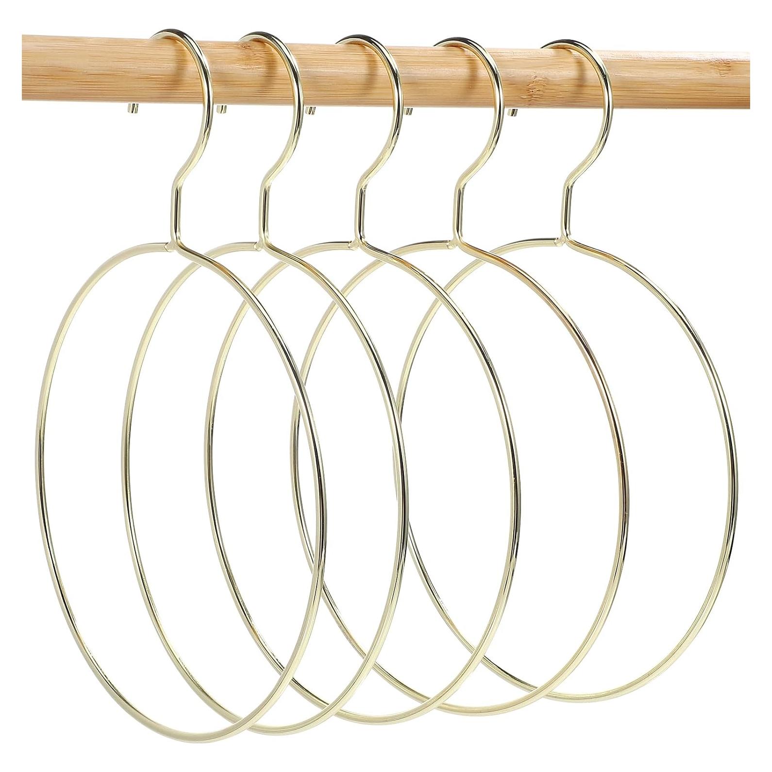 Organizador de Bufandas StoBaza - Paquete de 5 - Metal Dorado