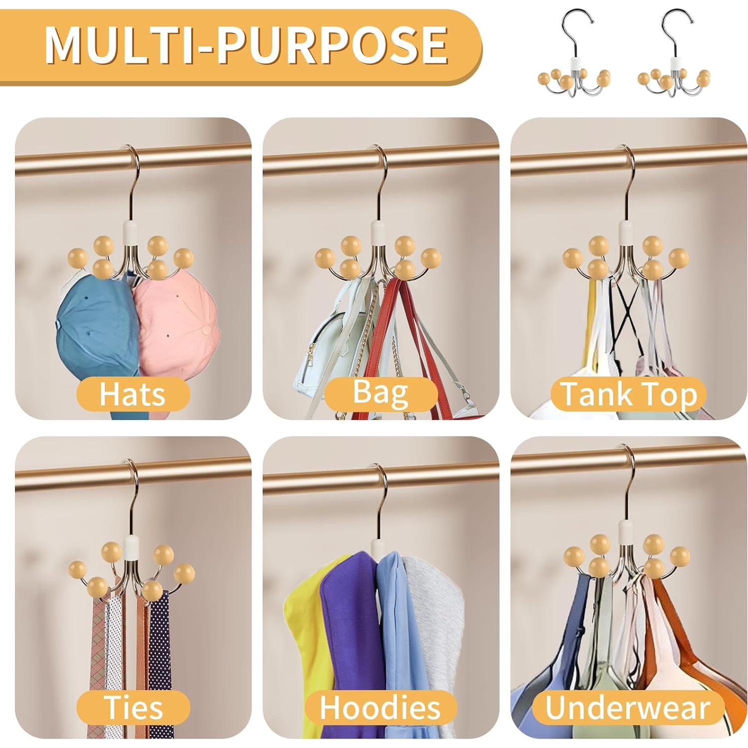 Perchas para Sudaderas CENELO 2 PCS con Gancho Giratorio 360°