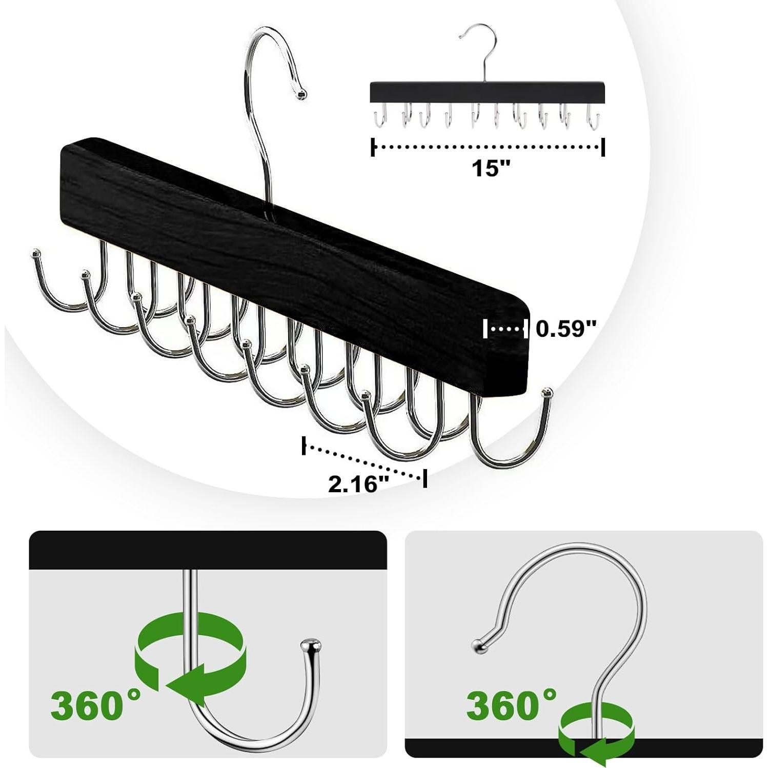 Soporte para Gorras BESUGEOUS 2 Perchas 28 Gorras Negro