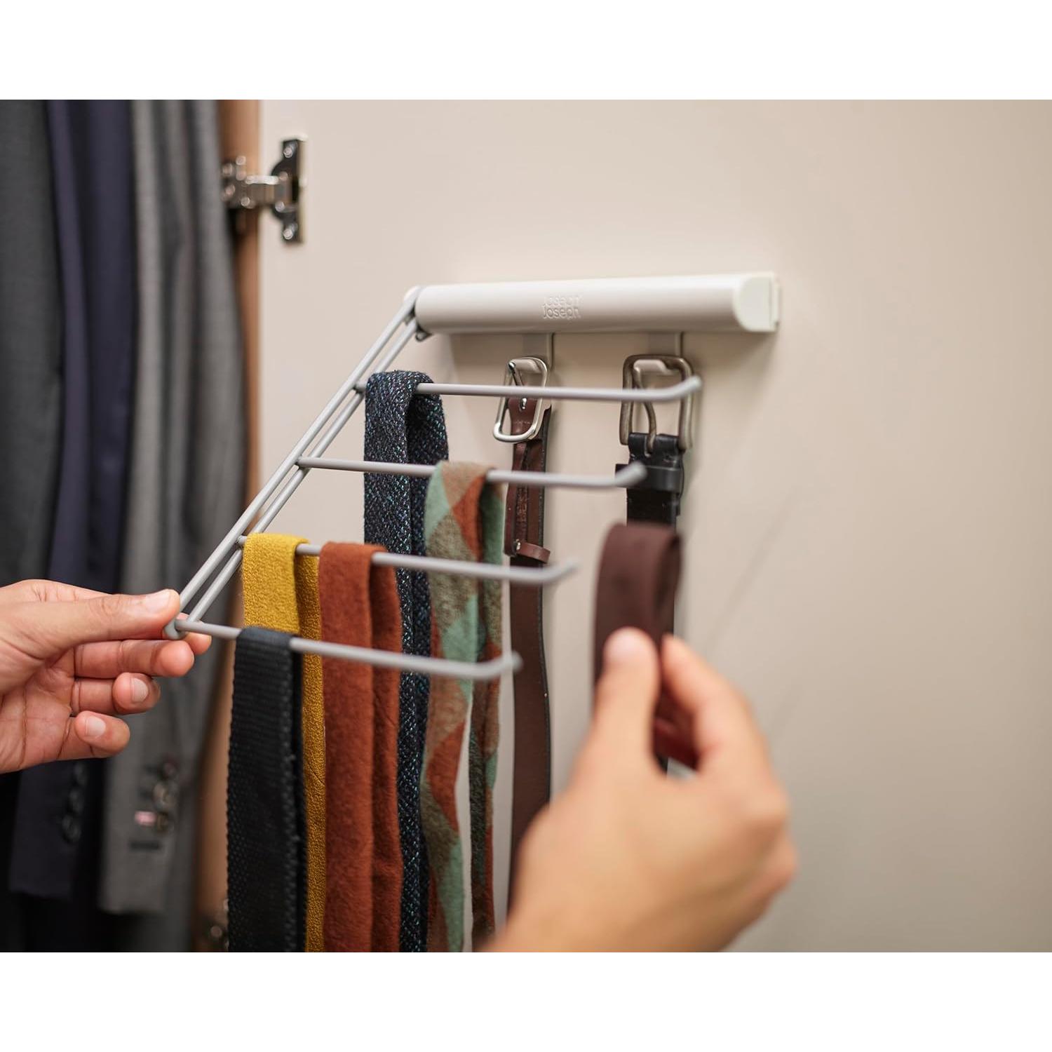 Organizador de Accesorios Joseph Joseph, Riel 4 Rieles para Corbatas y Bufandas