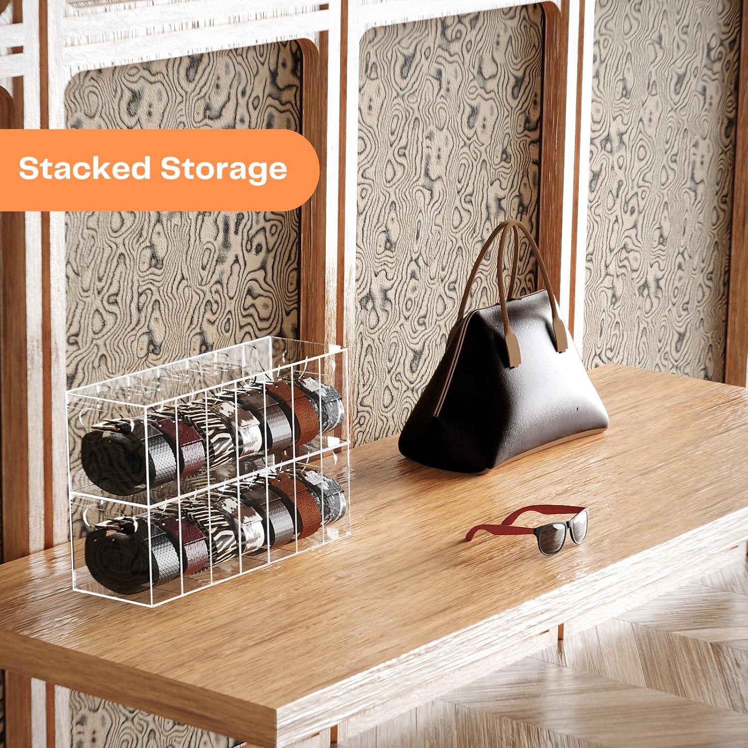 Organizador de Cinturones YUNEASELF Acrílico 7 Compartimentos