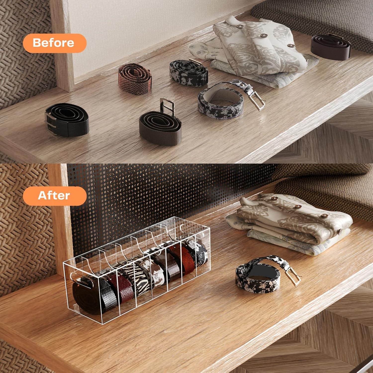 Organizador de Cinturones YUNEASELF Acrílico 7 Compartimentos