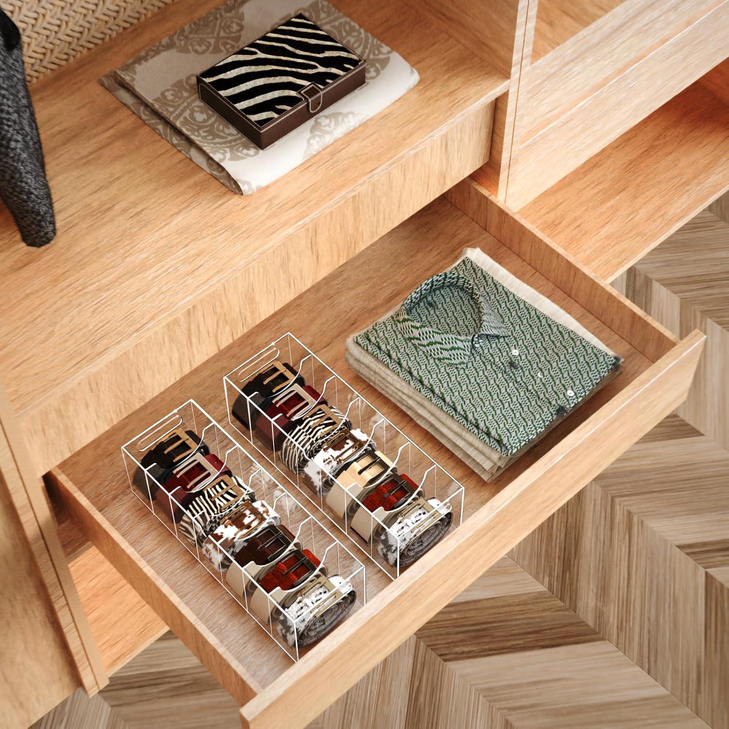 Organizador de Cinturones YUNEASELF Acrílico 7 Compartimentos