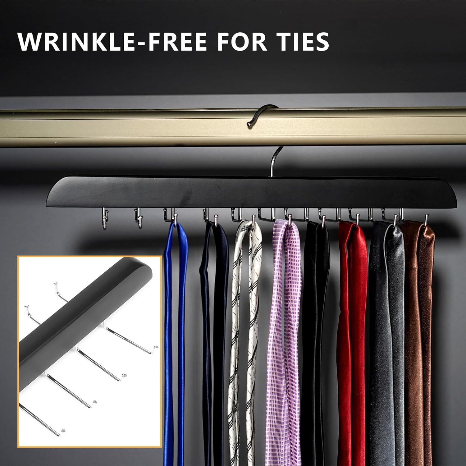 Perchero de Corbatas ICEICE con 20 Ganchos Metálicos Negro