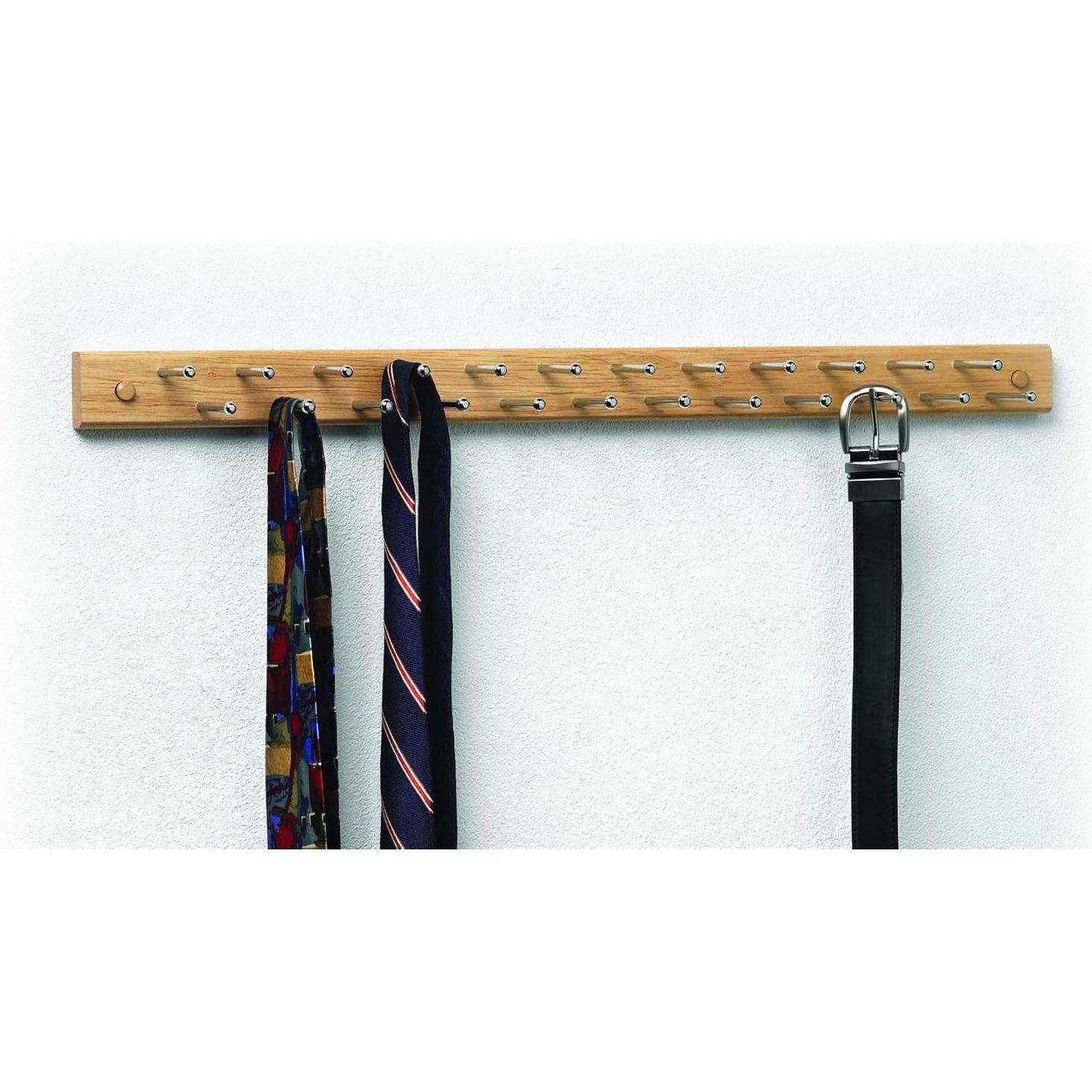 Estante de Perchas de Madera Spectrum 24 Ganchos Montaje Pared