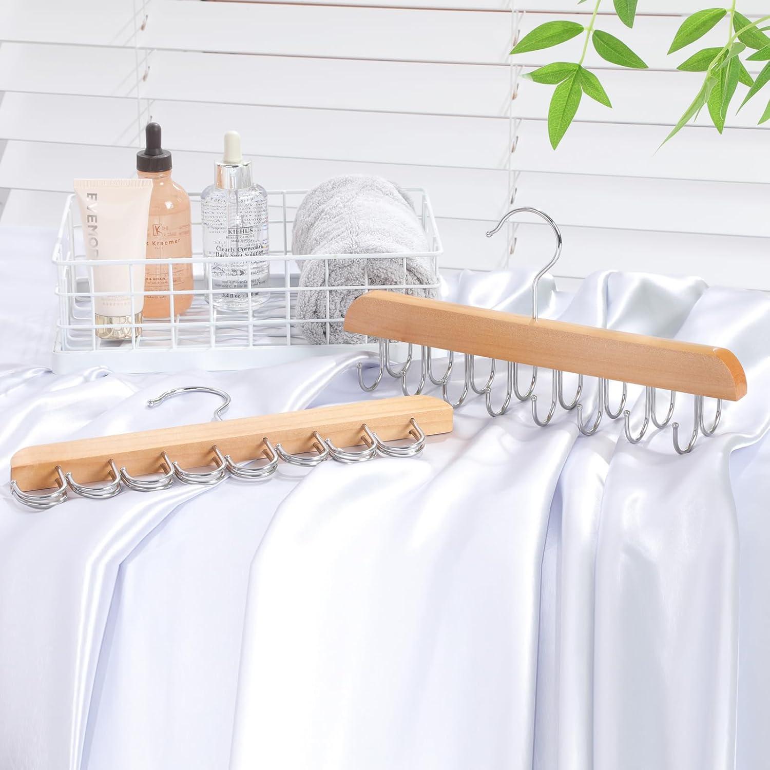 Perchero de Cinturones ELONG HOME, 2 Pack, Madera, 48 Cinturones