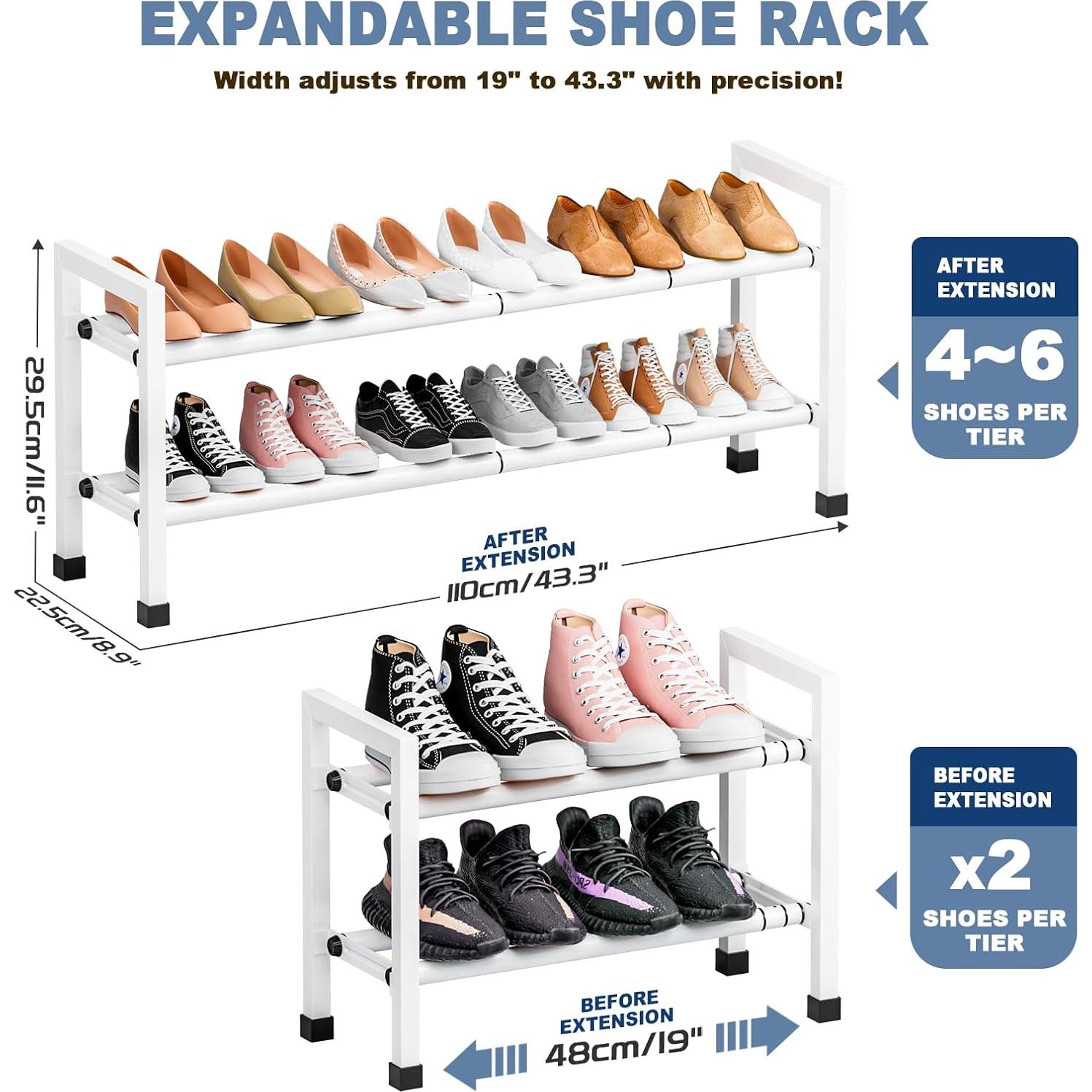 Estante Expandible para Zapatos Mavivegue 2 Niveles Blanco