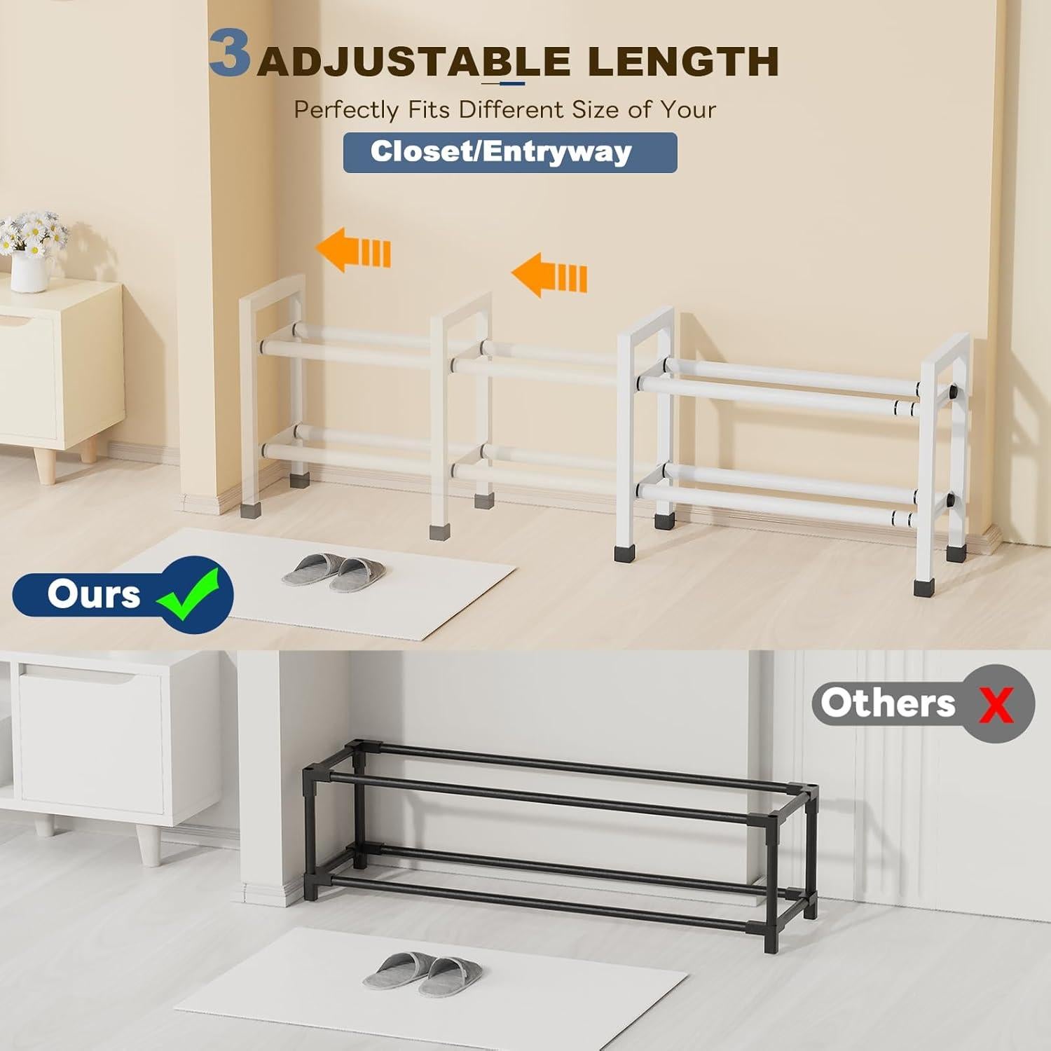 Estante Expandible para Zapatos Mavivegue 2 Niveles Blanco