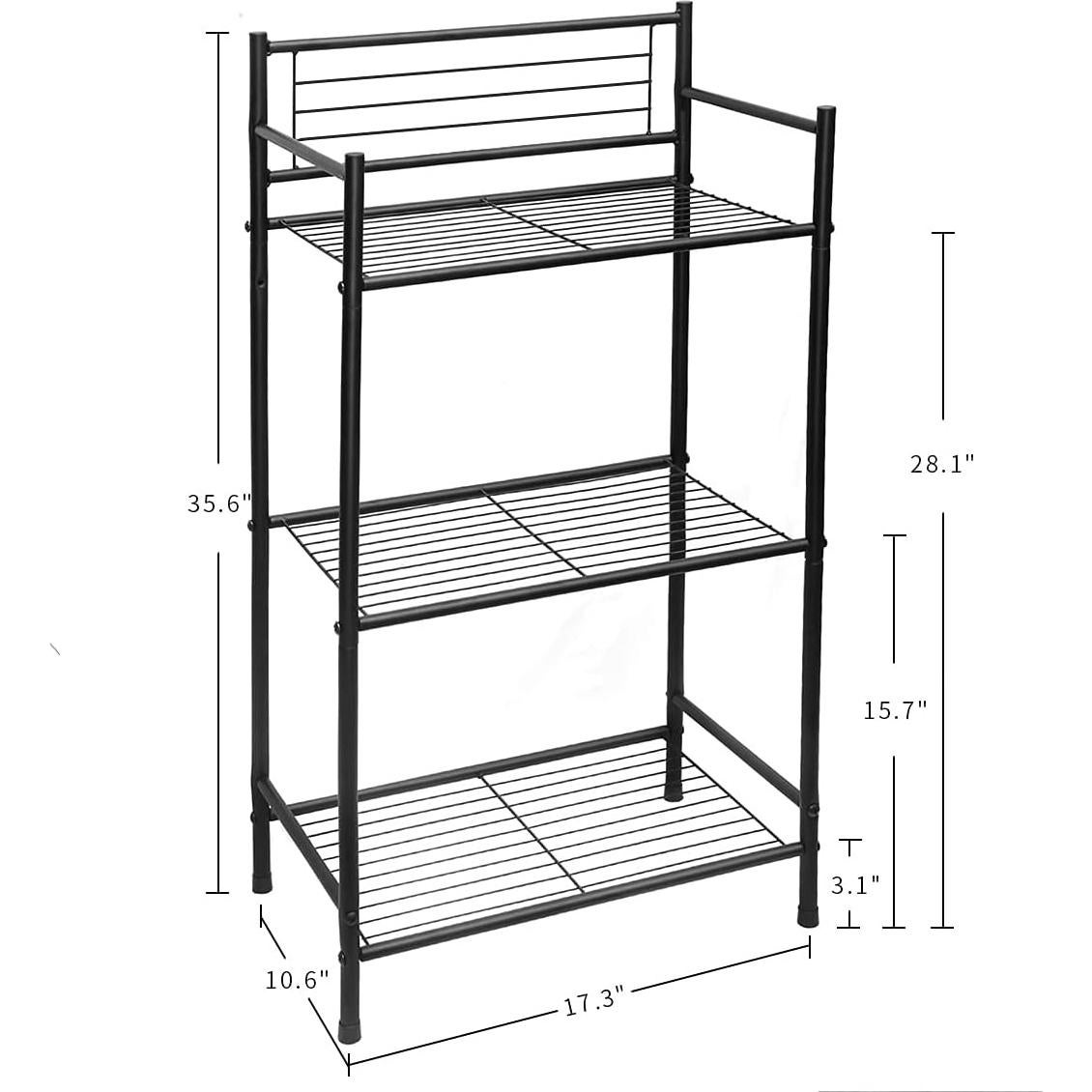 Estante de Almacenamiento 3 Niveles L&H UNICO Negro