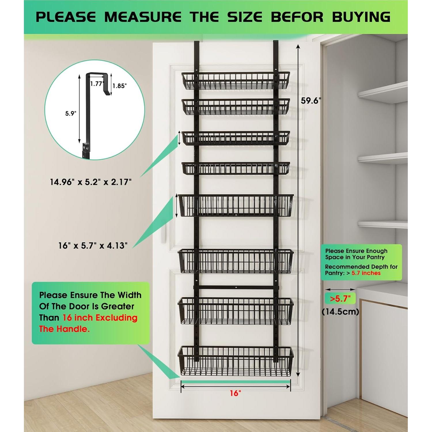 Organizador de despensa Mefirt 8 niveles colgante negro