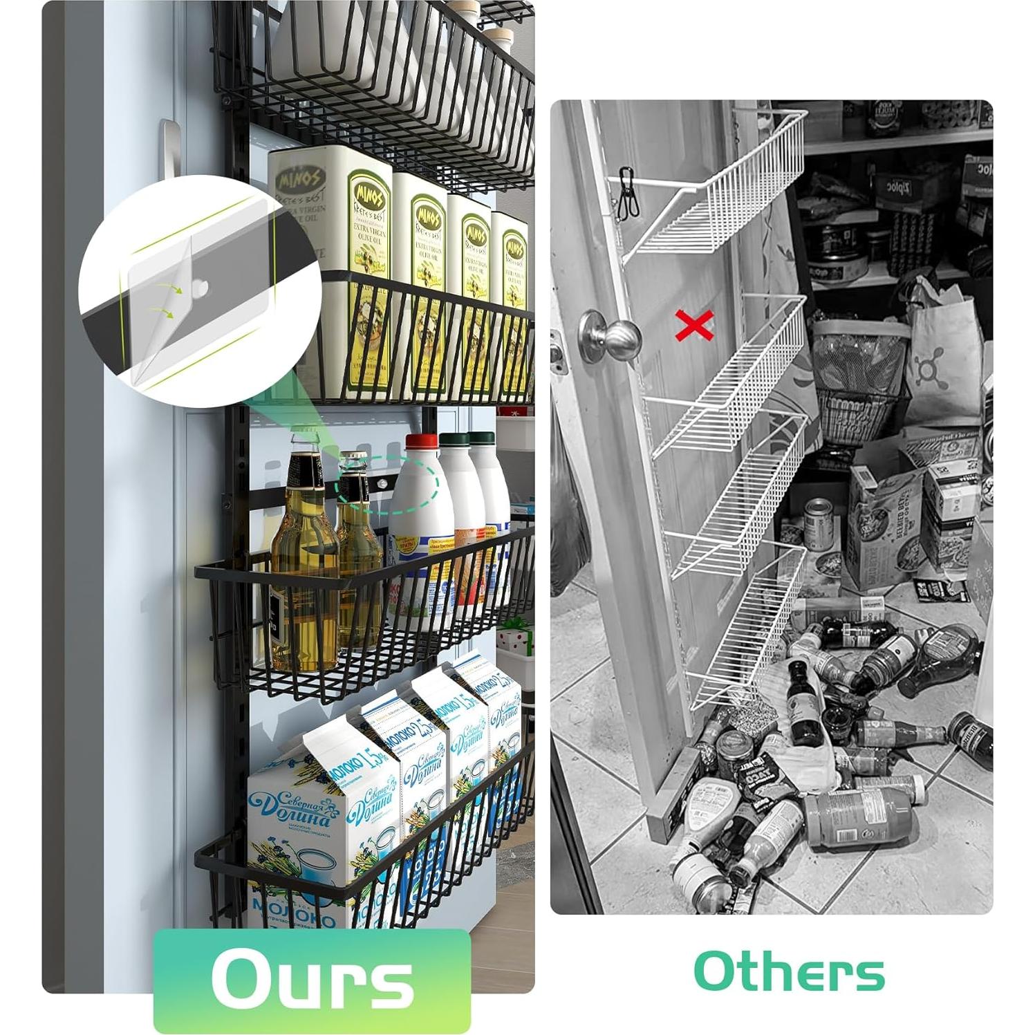 Organizador de despensa Mefirt 8 niveles colgante negro