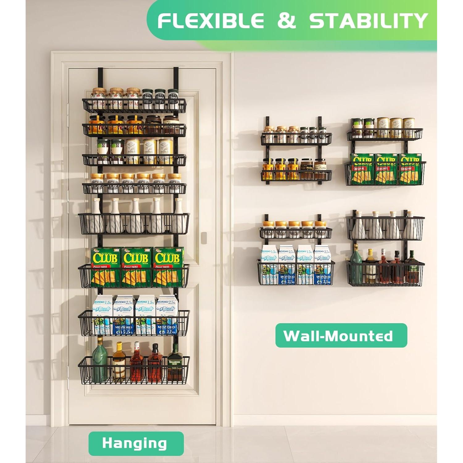 Organizador de despensa Mefirt 8 niveles colgante negro