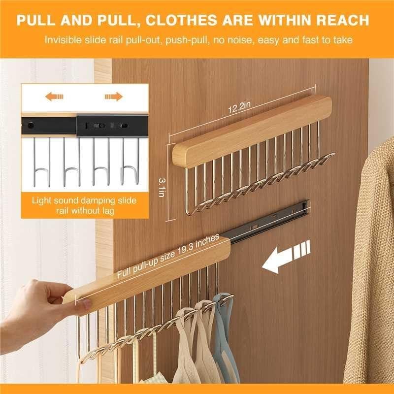 Pack 2 Perchas Extraíbles WANYISHUN con 8 Ganchos de Acero