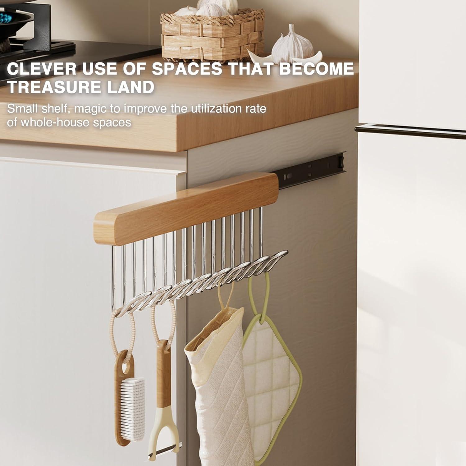 Pack 2 Perchas Extraíbles WANYISHUN con 8 Ganchos de Acero