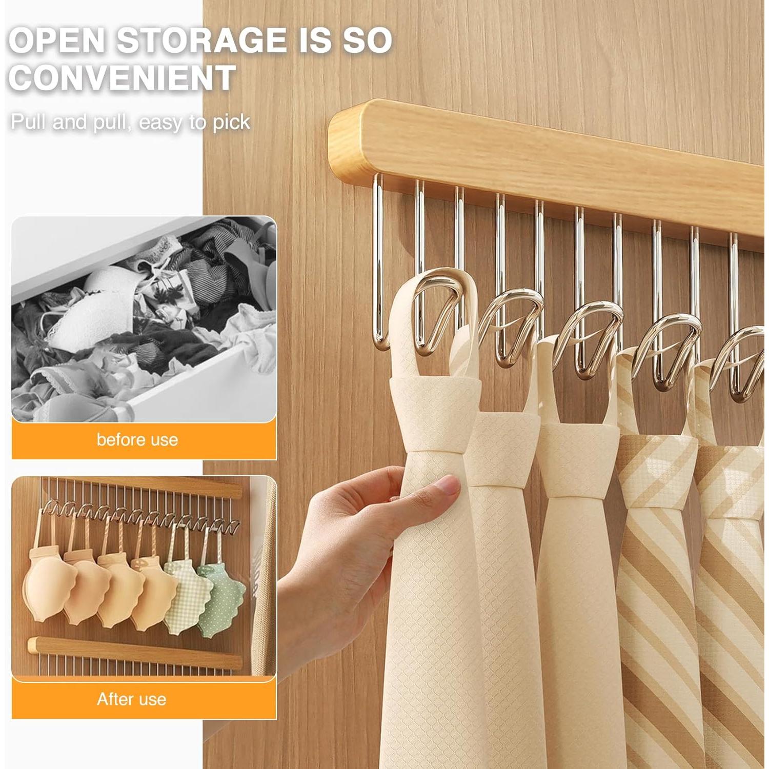 Pack 2 Perchas Extraíbles WANYISHUN con 8 Ganchos de Acero