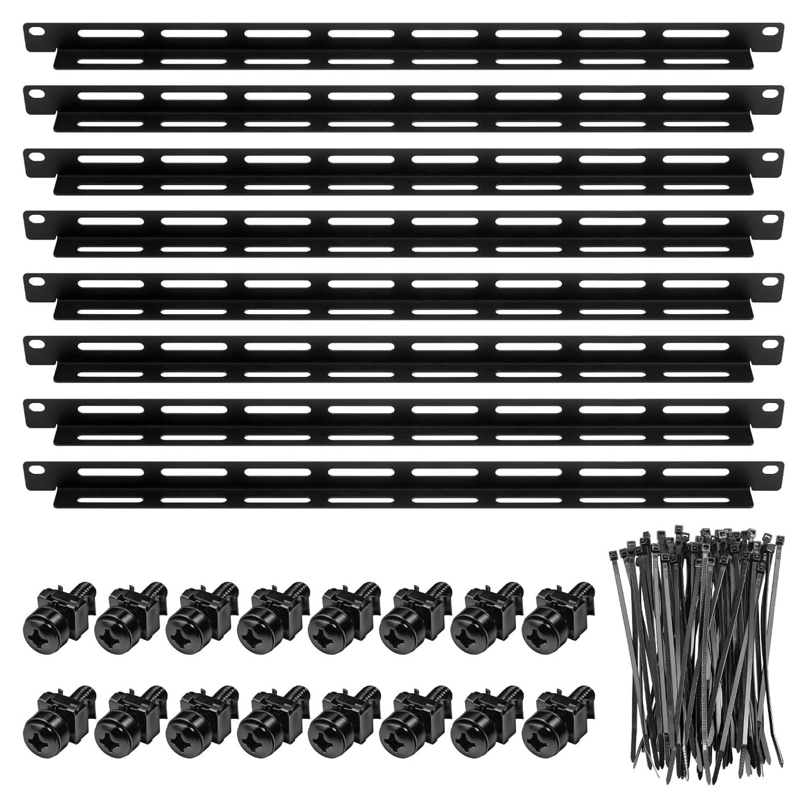 Kit de Gestión de Cables 1U Zonon para Rack 19" - 8 Piezas