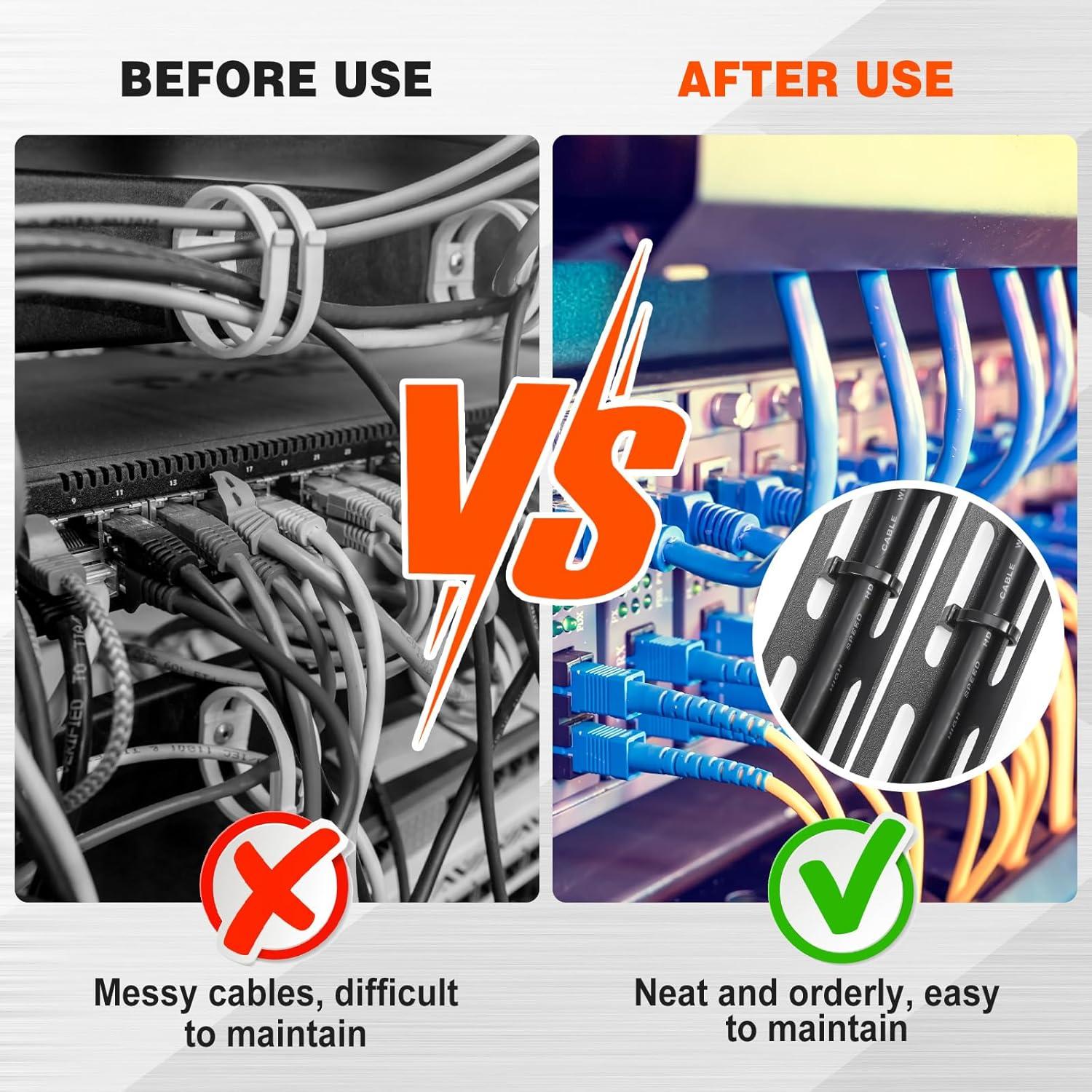 Kit de Gestión de Cables 1U Zonon para Rack 19" - 8 Piezas