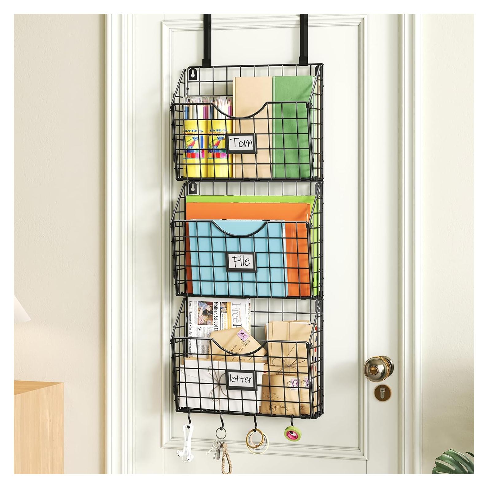 Soporte de Archivos Colgante X-cosrack 3 Niveles Metal Negro