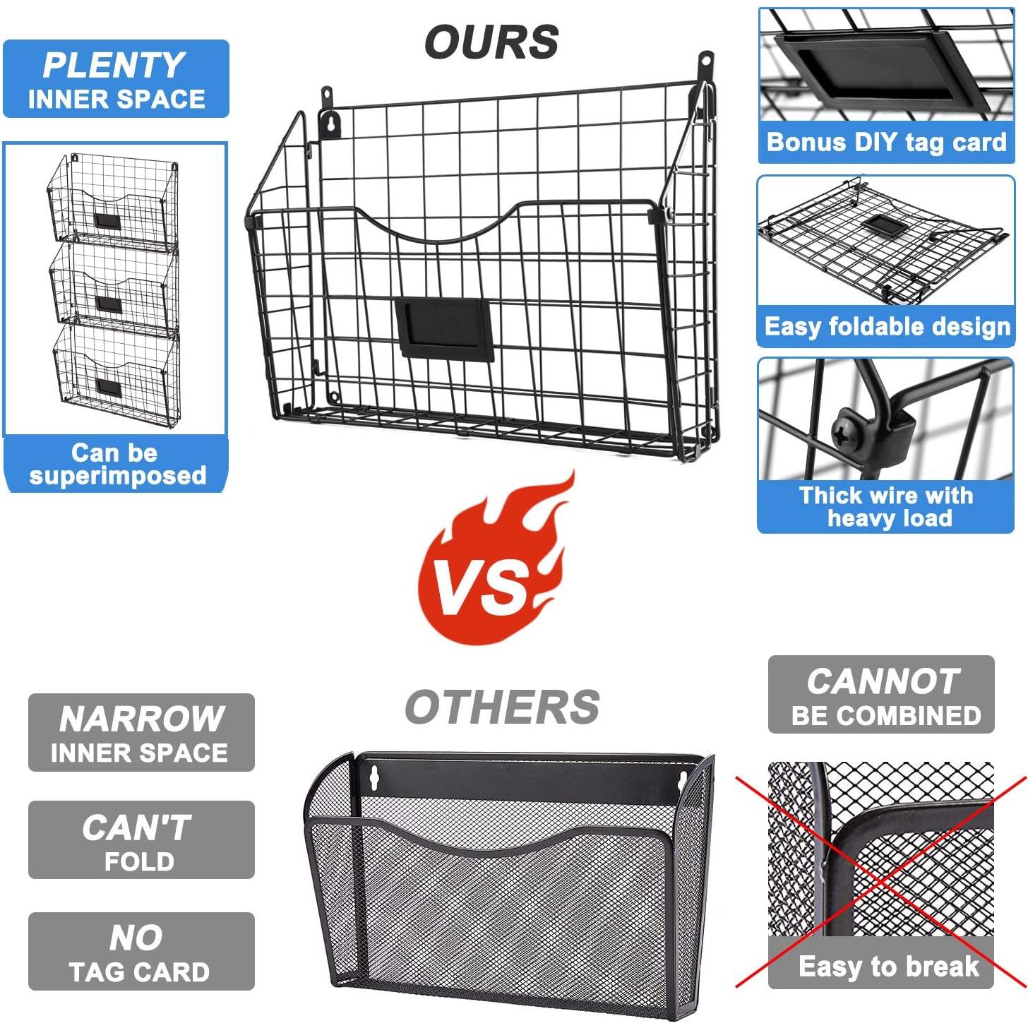 Soporte de Archivos Colgante X-cosrack 3 Niveles Metal Negro