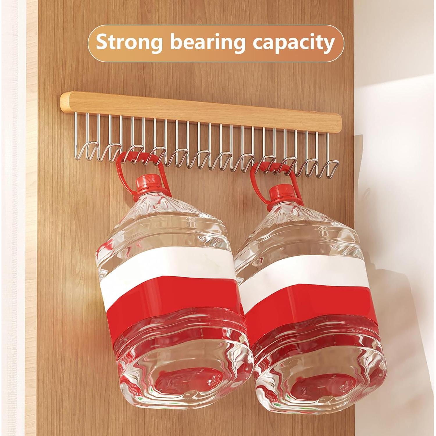 Barra de Armario Extensible QHLhomestead 41cm con 12 Ganchos