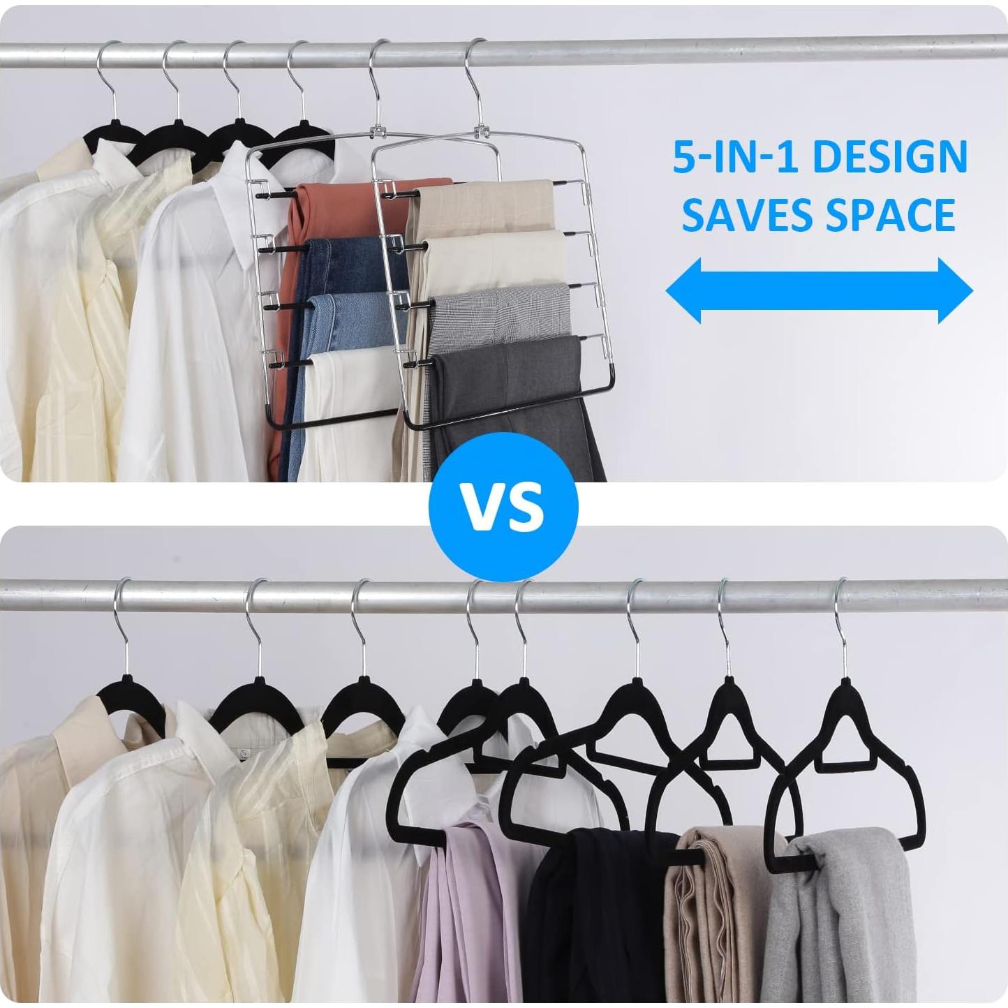 Perchas para Pantalones Feasteery 3 Piezas Antideslizantes