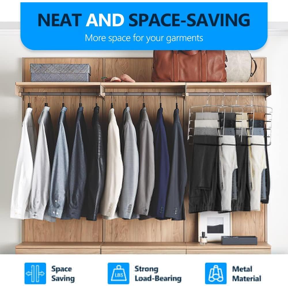 Perchas para Pantalones Feasteery 3 Piezas Antideslizantes