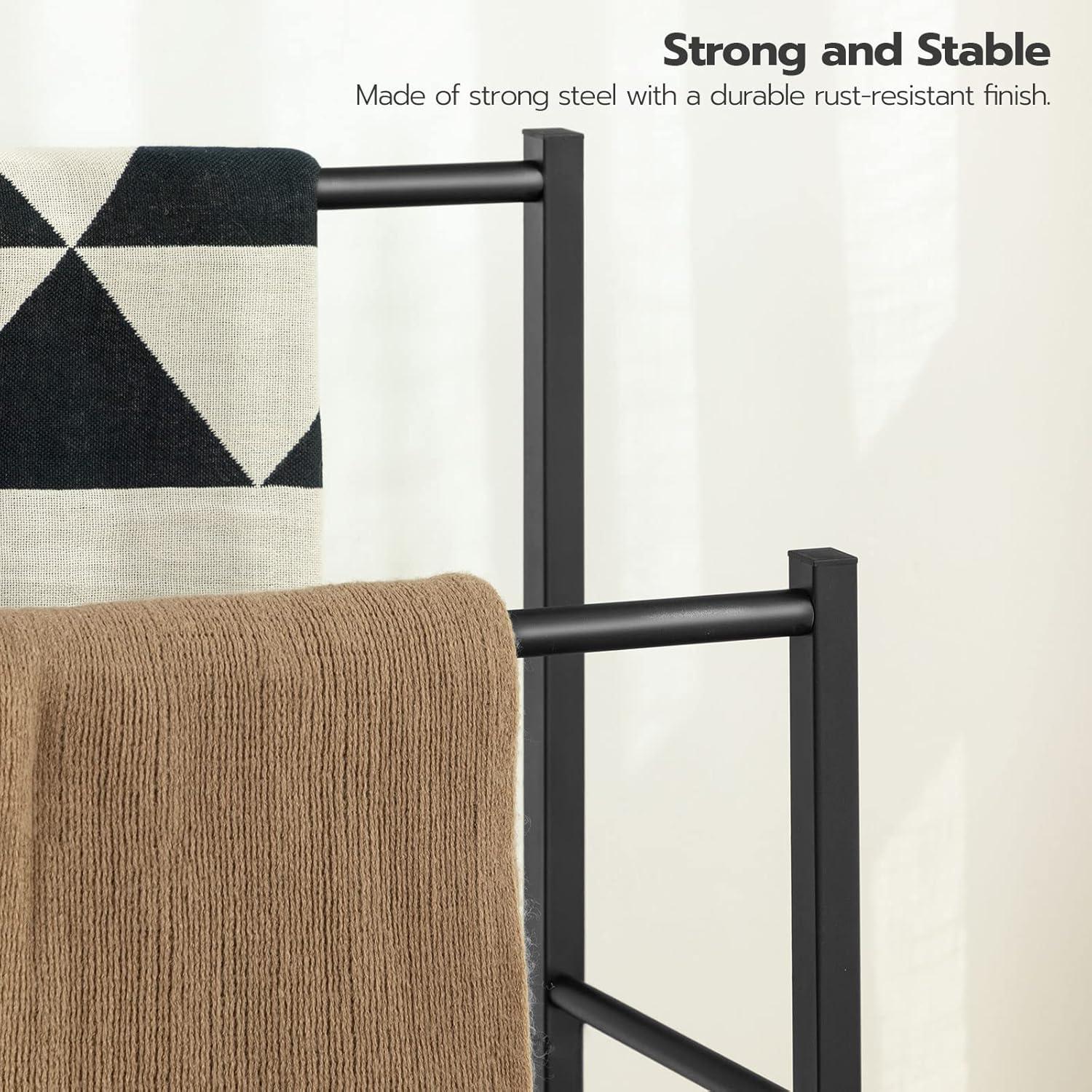 Soporte de Toallas Independiente HOOBRO 42x24x80 cm Metal Gris Negro