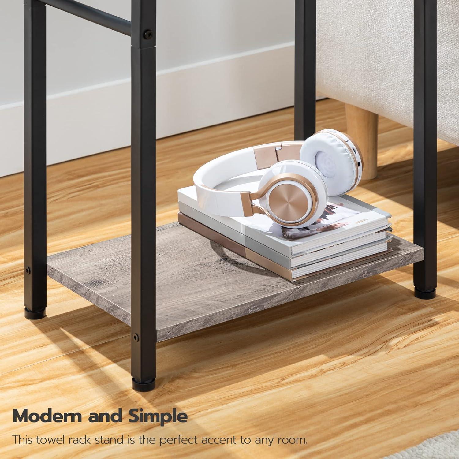 Soporte de Toallas Independiente HOOBRO 42x24x80 cm Metal Gris Negro