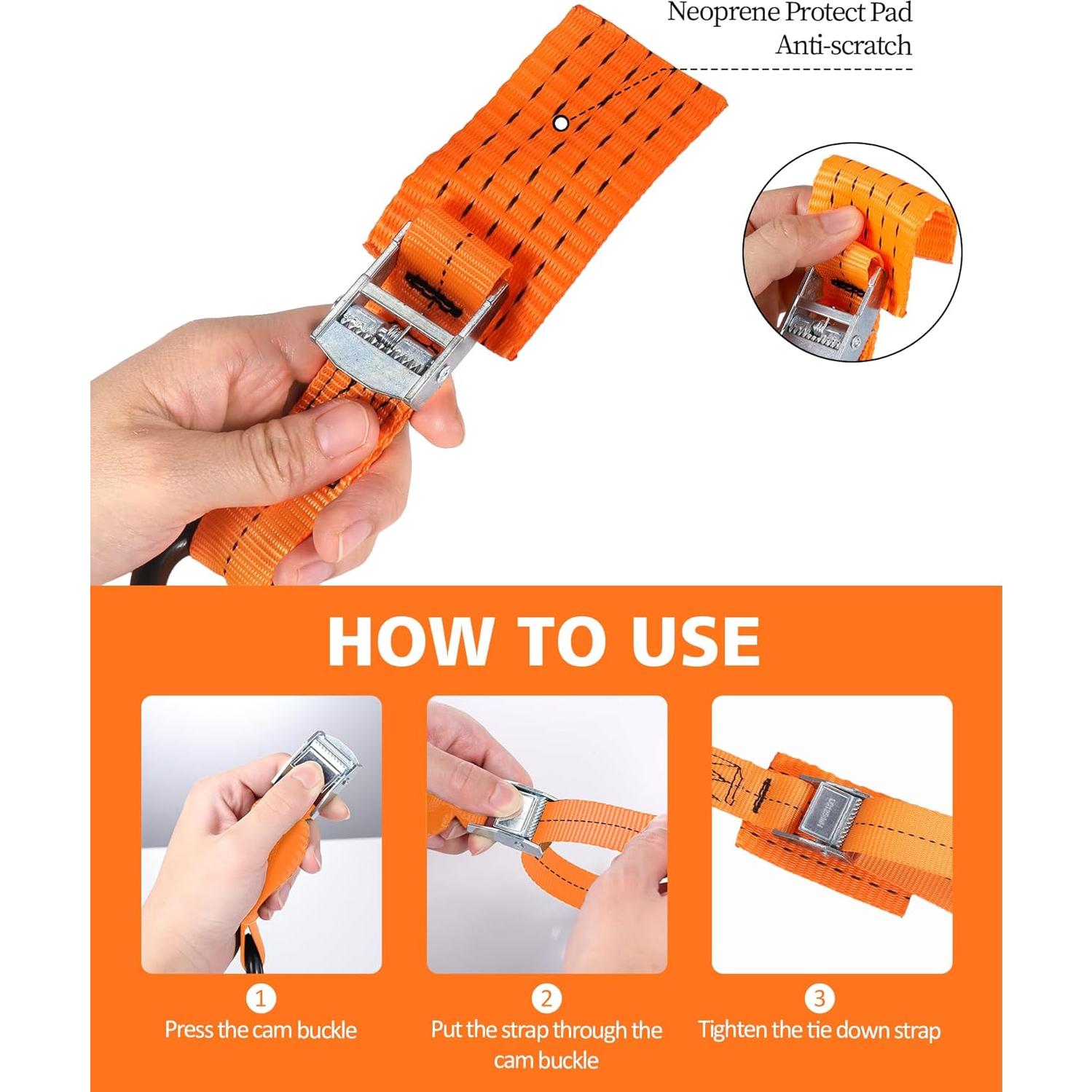 Correas de Sujeción Moroinriz 1" x 2.5M Naranja - Paquete de 2