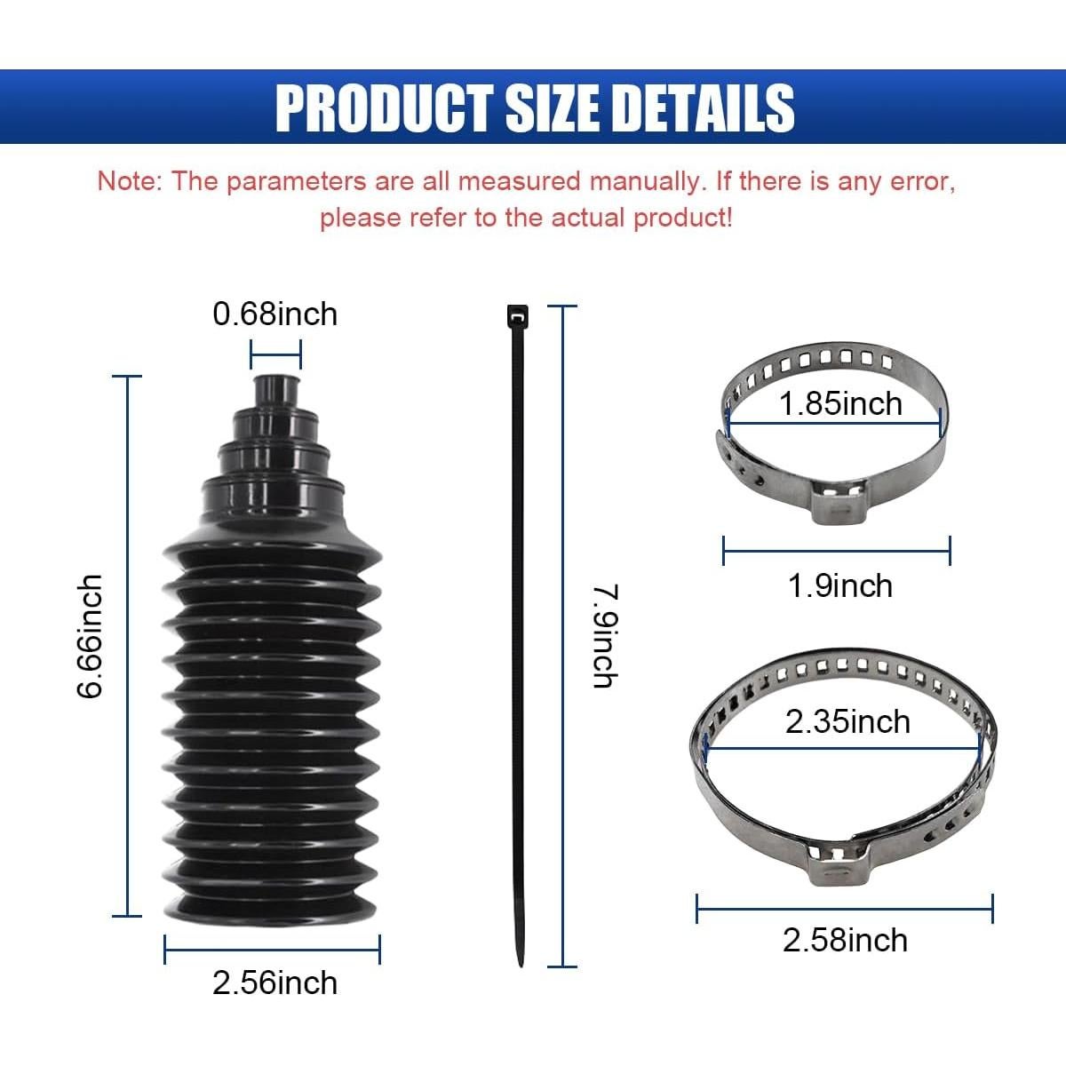 Kit de Botas de Silicona LHDOS para Varilla de Dirección - Negro