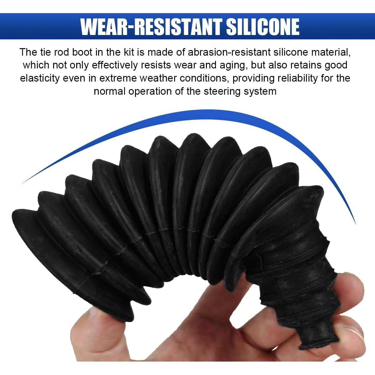 Kit de Botas de Silicona LHDOS para Varilla de Dirección - Negro