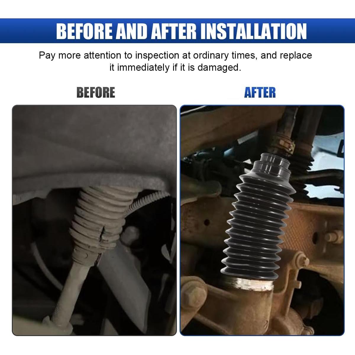 Kit de Botas de Silicona LHDOS para Varilla de Dirección - Negro