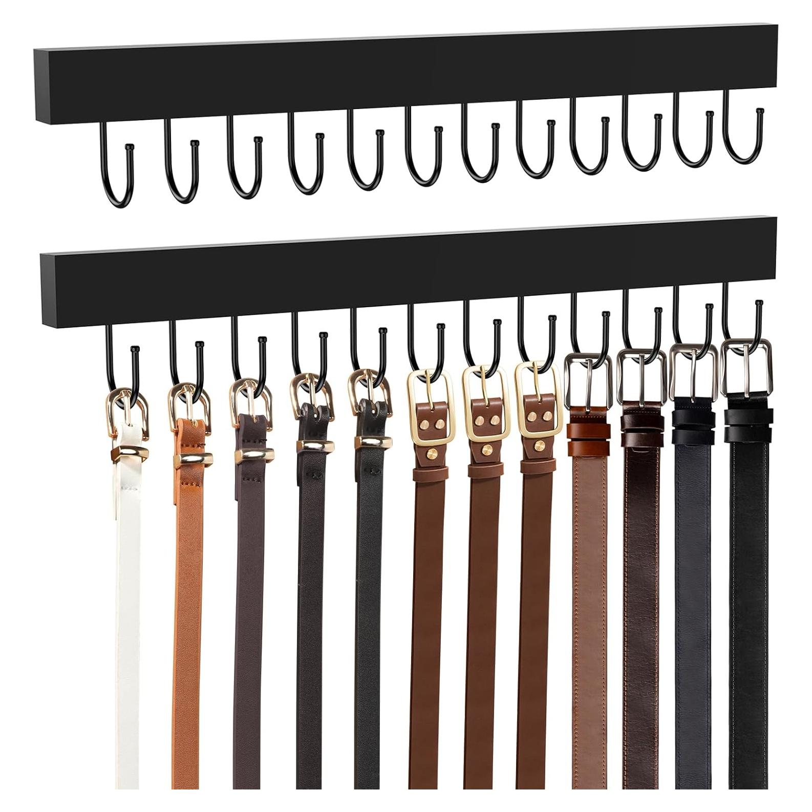 Soporte de Cinturones de Pared HOMEBROS Negro 24 Ganchos 380g