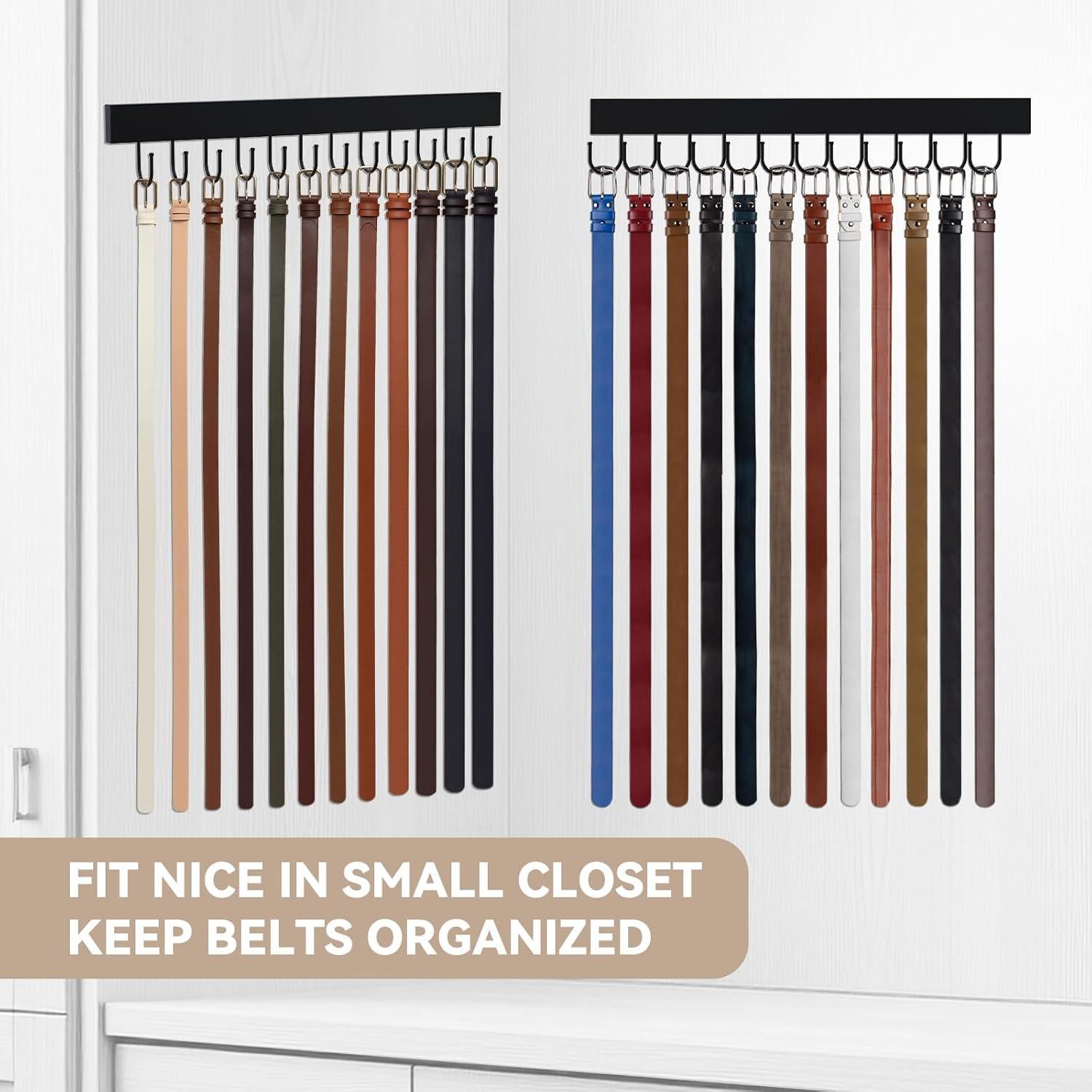 Soporte de Cinturones de Pared HOMEBROS Negro 24 Ganchos 380g