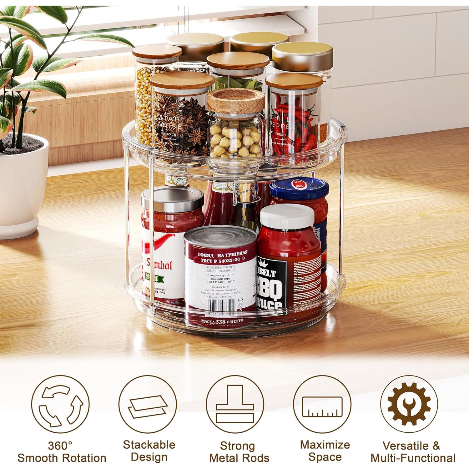 Organizador Giratorio Lazy Susan Pantasia 23.5 cm Doble Nivel