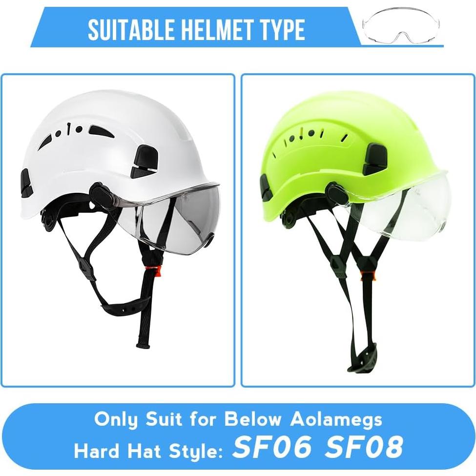 Gafas de Seguridad Aolamegs ANSI Z87 para Casco - Visor Claro